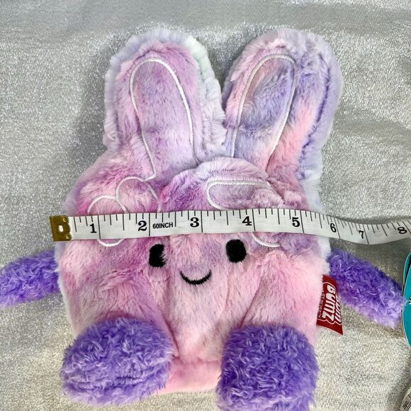 Kellytoy BumBumz 7.5" Groovy Petra Peace Sign Tie Dye Bunny Plush Tag & Sticker - Picture 10 of 11